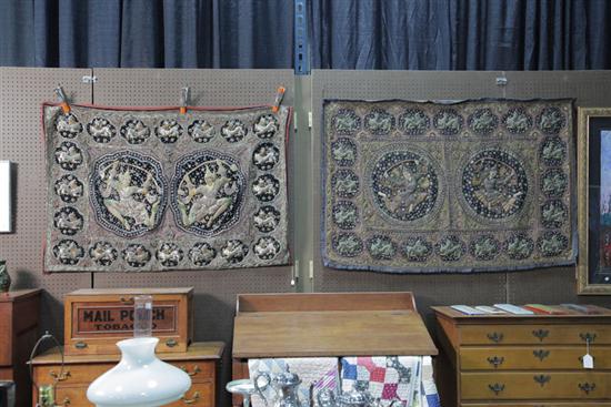 Appraisal: TWO WALL TAPESTRIES Kalaga tapestries from the Burma region Each