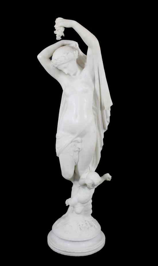 Appraisal: An early th century Italian carved white marble figure of