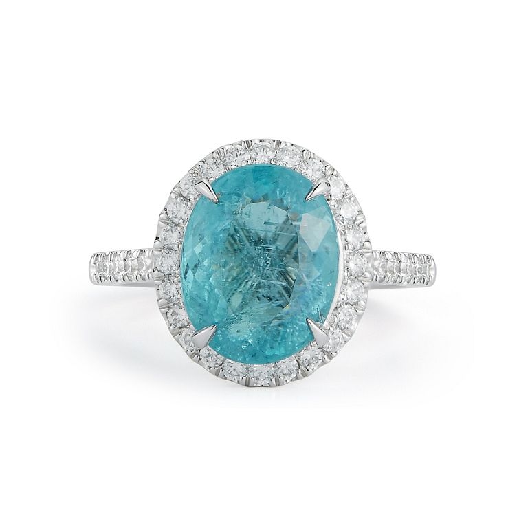 Appraisal: OVAL PARAIBA RING Fancy Shape OVAL Setting K W Color