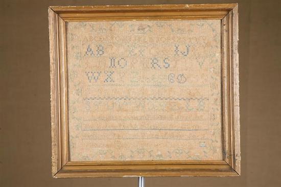 Appraisal: ALPHABET SAMPLER Done by Frances Elizabeth Davenport in Blue green