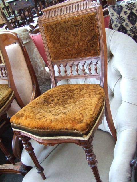 Appraisal: A set of three late th century marquetry framed dining