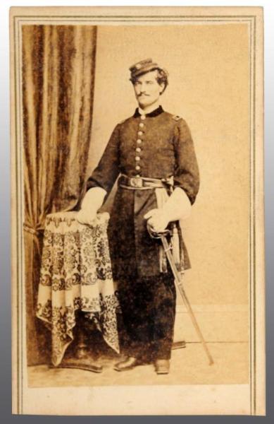 Appraisal: John Wells CDV Description nd US Cavalry Full standing with