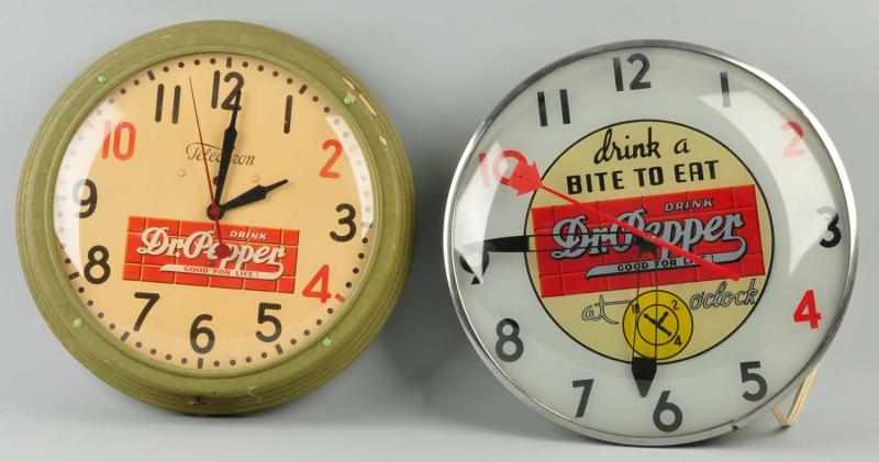 Appraisal: Lot of Dr Pepper Clocks Description Includes one s electric