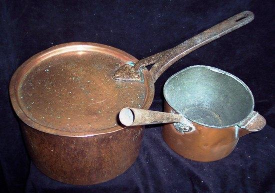 Appraisal: A large copper saucepan and cover by Jones Bros monogrammed