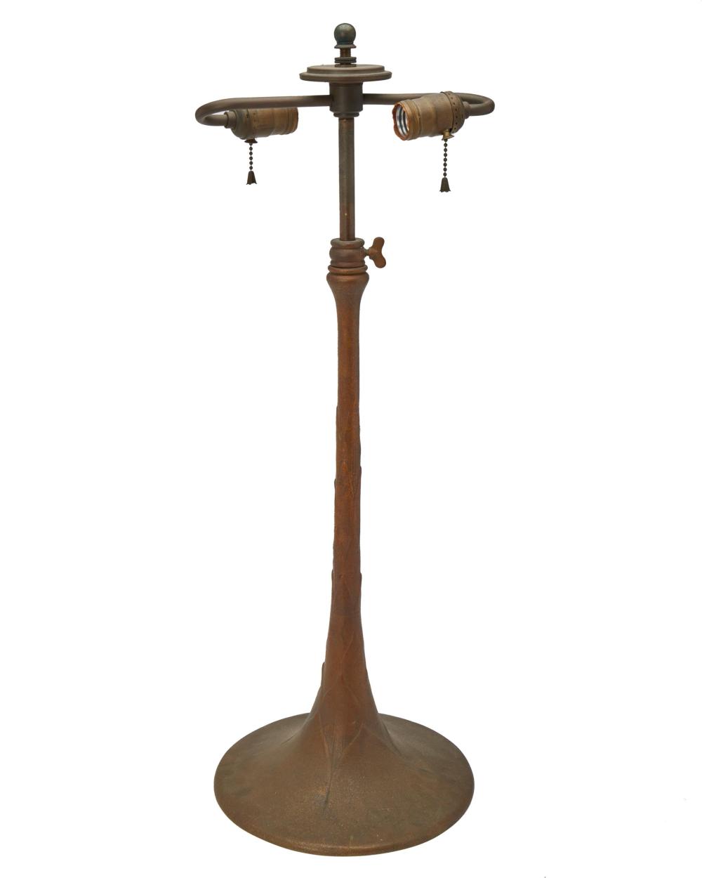 Appraisal: A TIFFANY STUDIOS BRONZE TABLE LAMP BASEA Tiffany Studios bronze