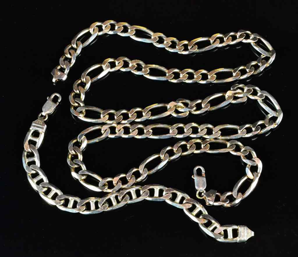 Appraisal: Pcs Sterling Italian Chain BraceletConsisting of a '' L sterling