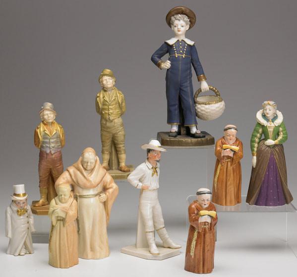 Appraisal: ROYAL WORCESTER Grouping of ten figurines th th C includes