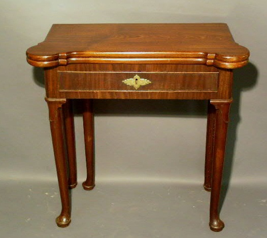 Appraisal: Queen Anne mahogany gaming table thc h x w x