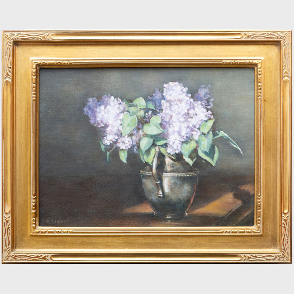 Appraisal: Mary Lou Schempf Lilacs Oil on canvas signed 'ML Schempf'