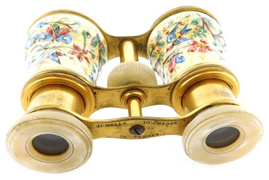 Appraisal: Pair of French opera glasses marked Jumelle Duchesse Verres mother