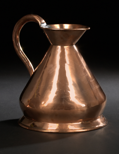 Appraisal: English Copper One-Gallon Jug third quarter th century of tapering