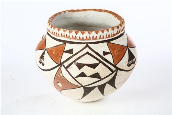 Appraisal: ACOMA POT Mid th century Graphic design with a tooled