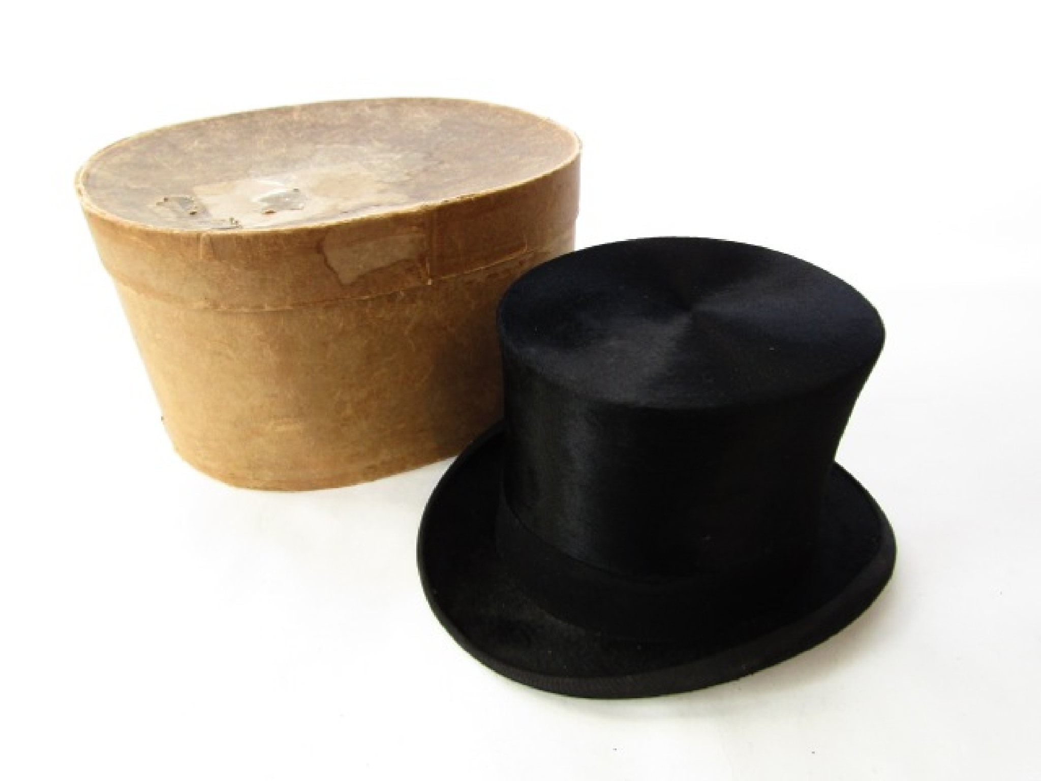 Appraisal: A gentleman's antique black silk top hat marked to interior