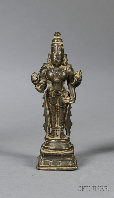 Appraisal: Standing Bronze Image southern India th century figure of the