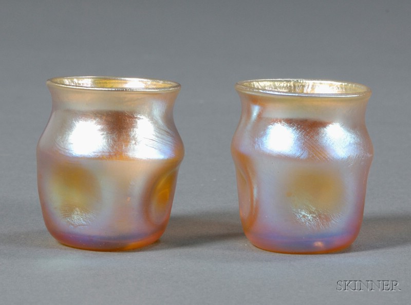 Appraisal: Two Tiffany Toothpick Holders Glass New York early th century