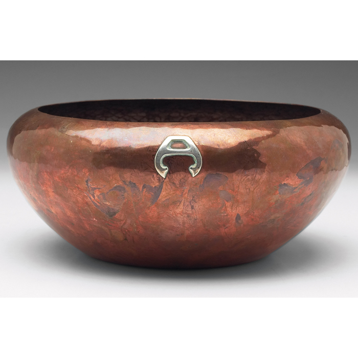 Appraisal: Kalo bowl broad shape original patina subtle organic designs applied