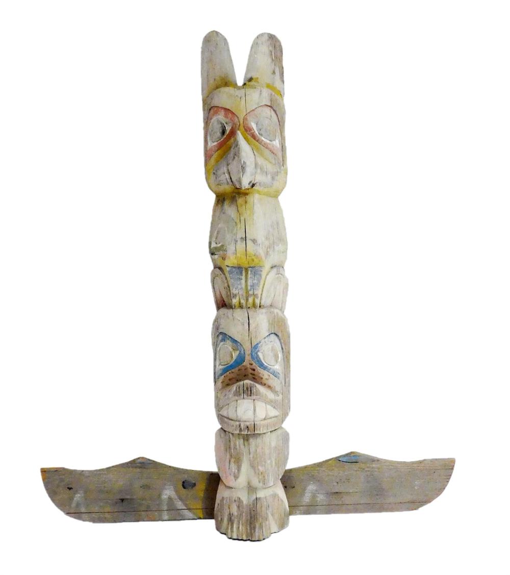 Appraisal: TRIBAL Totem pole in the manner of Northwest Coast Indians