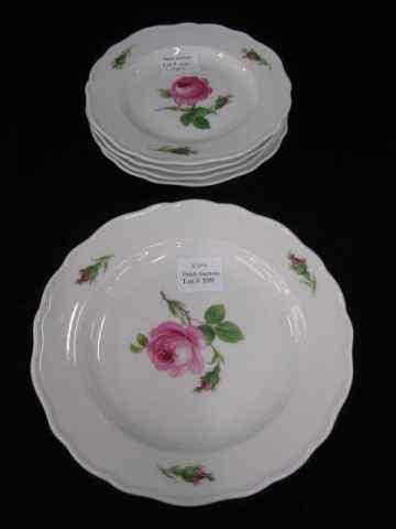 Appraisal: Meissen Porcelain Plates rose decor - '' - '' crossed