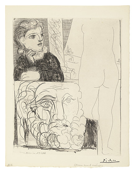 Appraisal: PABLO PICASSO Femme accoud e Sculpture de Dos et T