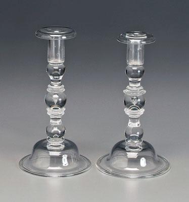 Appraisal: Pair Steuben baluster candlesticks each with written Steuben mark on