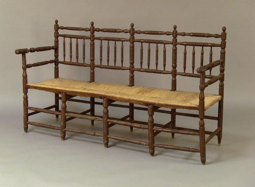 Appraisal: Victorian spool settee th c