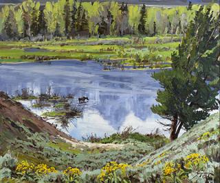 Appraisal: Looking Down on Blacktail Ponds by Conrad Schwiering Conrad Schwiering