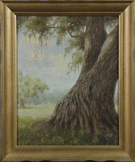 Appraisal: Don Reggio Louisiana Moss Draped Oak Tree Don Reggio Louisiana