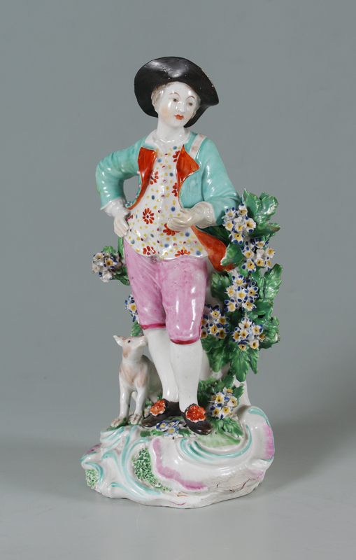 Appraisal: MEISSEN QUALITY PORCELAIN FIGURE Dapper gentleman with a dog and