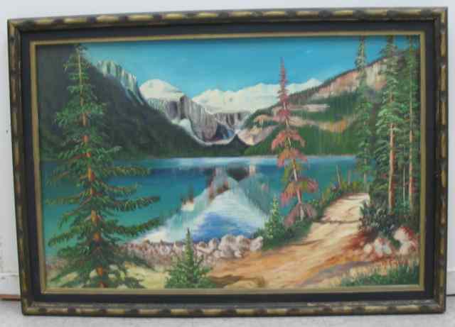 Appraisal: TWO OILS ON CANVAS th century depicting mountain landscapes Dan