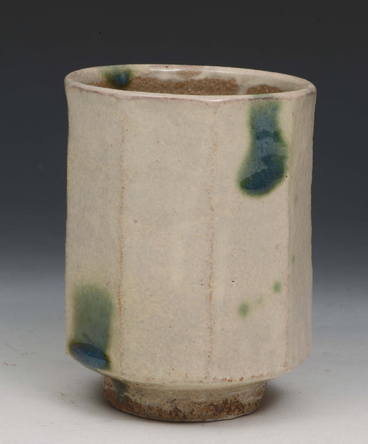 Appraisal: William Marshall British - Nine-sided vase dripped green glazeimpressed potter's