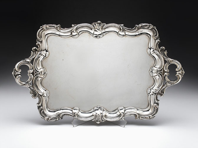 Appraisal: Edwardian sterling silver tray goldsmiths silversmiths co london Of shaped