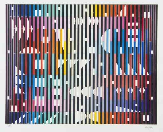 Appraisal: Yaacov Agam b Untitled silkscreen printed in colours signed in