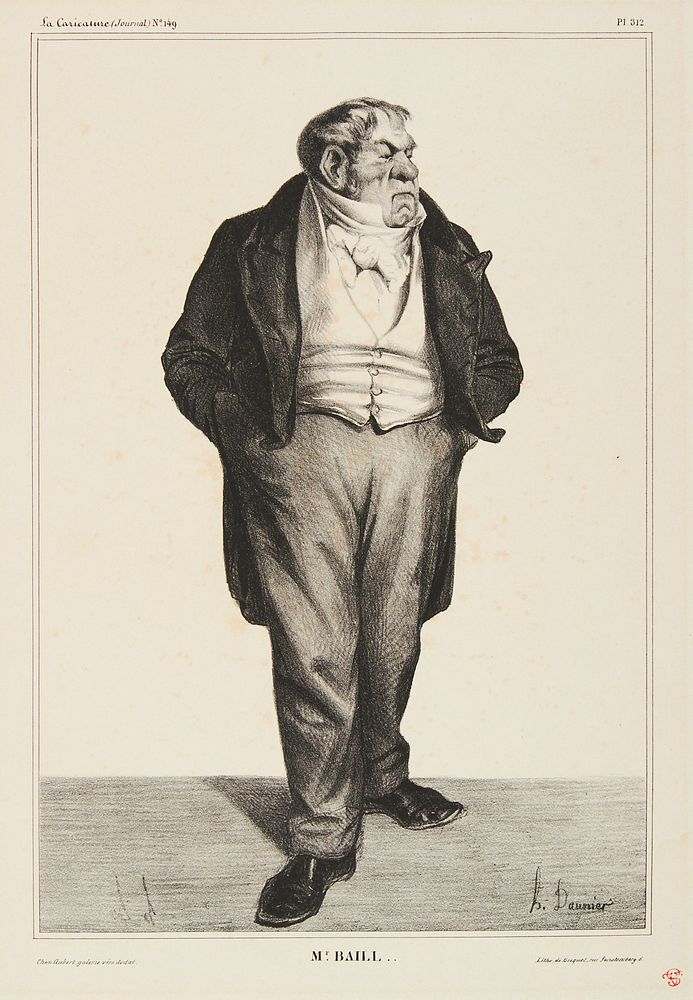 Appraisal: Honore Daumier Mr Baill Etching Honore Daumier French - Etching