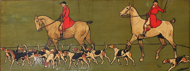 Appraisal: After Cecil Aldin scenes of hounds being lead out by