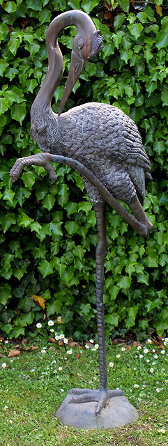 Appraisal: A BRONZE SCULPTURE of a standing stork cm high