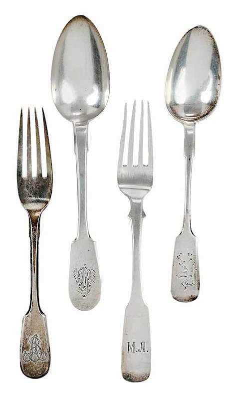 Appraisal: Eleven Pieces Russian Silver Flatware mid to late th century