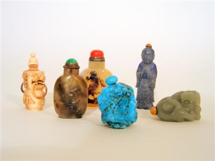 Appraisal: Six Chinese snuff bottles qing dynasty and later Comprised of