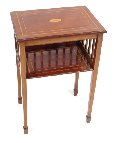 Appraisal: An Edwardian galleried side table the parquetry inlaid top inscribed