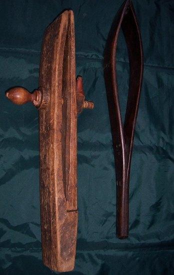 Appraisal: A harness maker's beechwood clamp cm long and another clamp