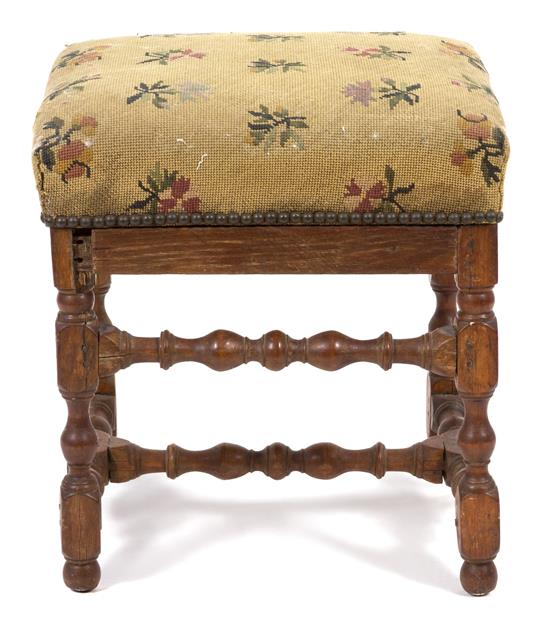 Appraisal: Sale Lot A Jacobean Style Footstool having an upholstered seat