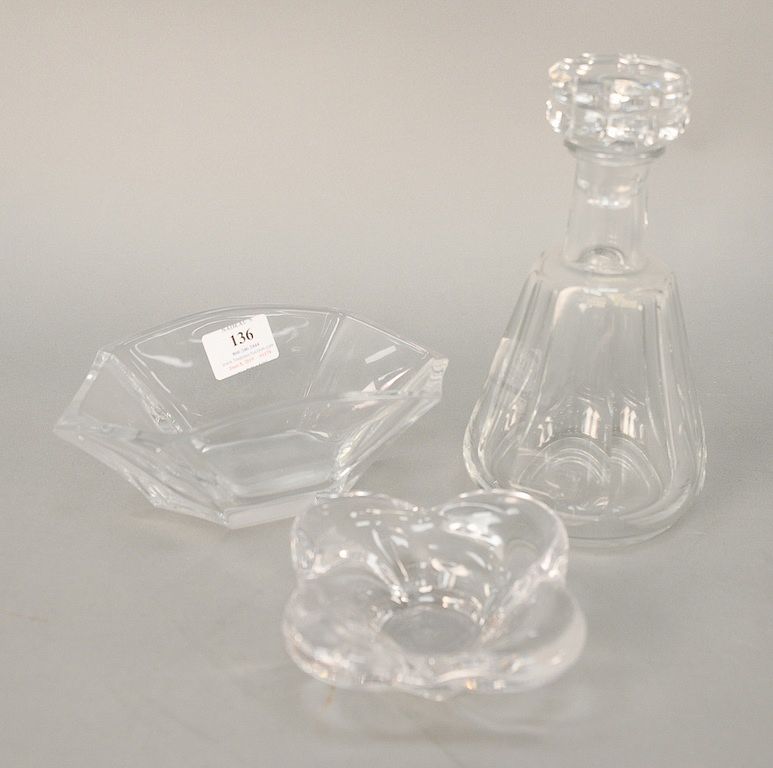 Appraisal: Three Baccarat crystal pieces including decanter ht in and two