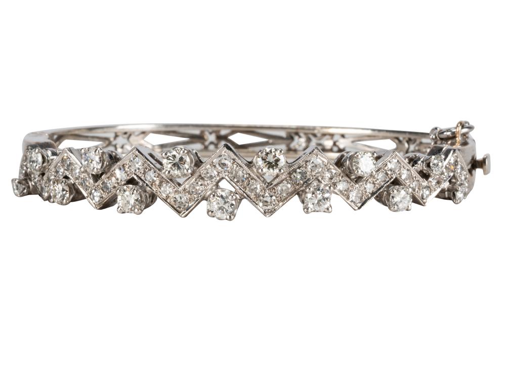 Appraisal: KARAT WHITE GOLD DIAMOND BRACELETcontaining full-cut diamonds H-J VS-SI weighing