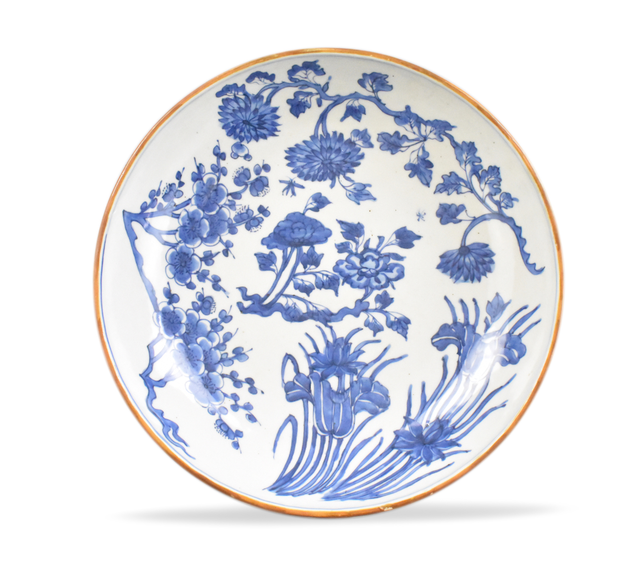 Appraisal: A Chinese blue and white floral charger dating from the