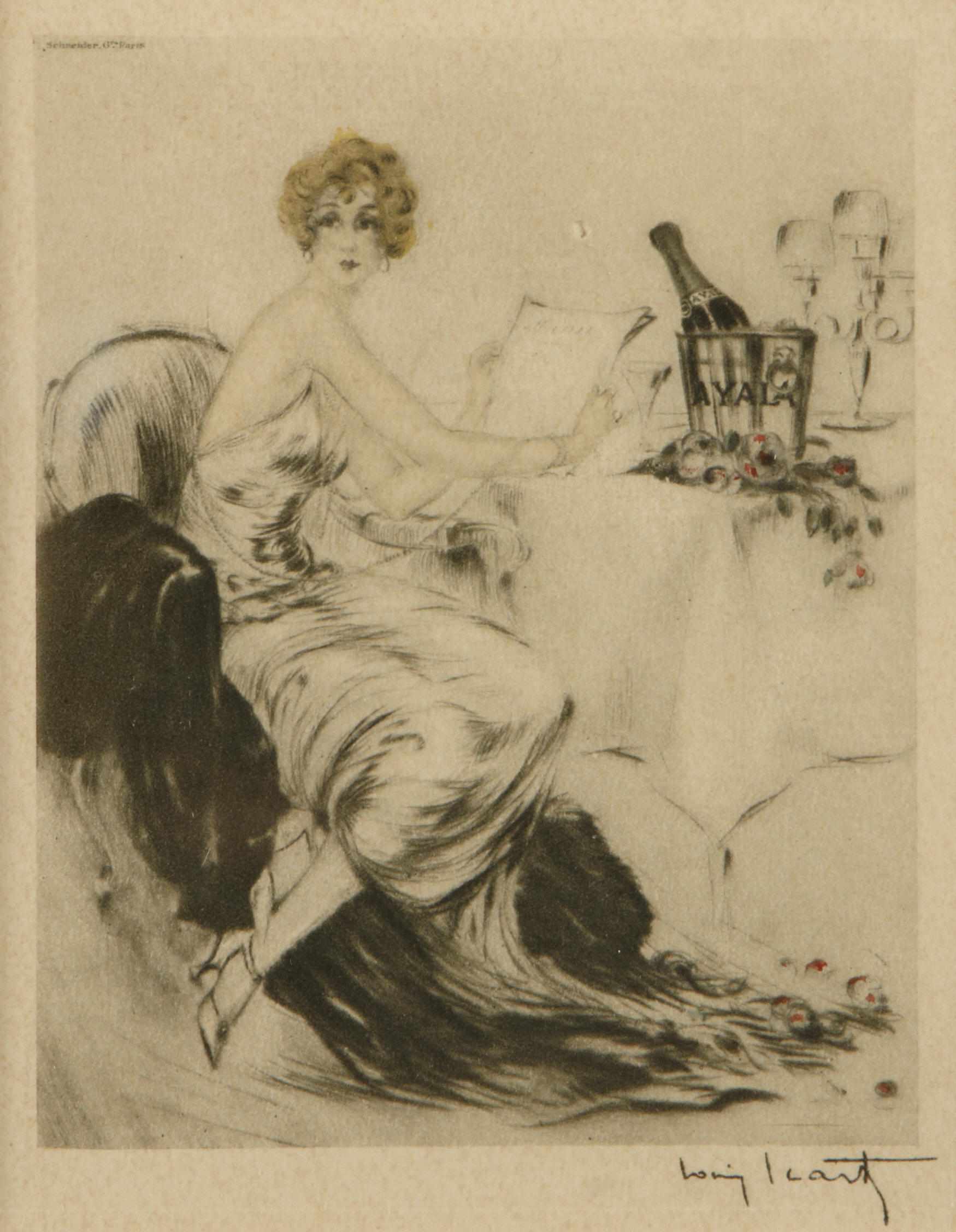 Appraisal: Louis Icart French - Banquet avec le Champagne Ayala not