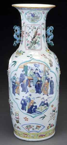 Appraisal: Chinese Qing doucai porcelain vasedepicting birds and flowers ''H Circa