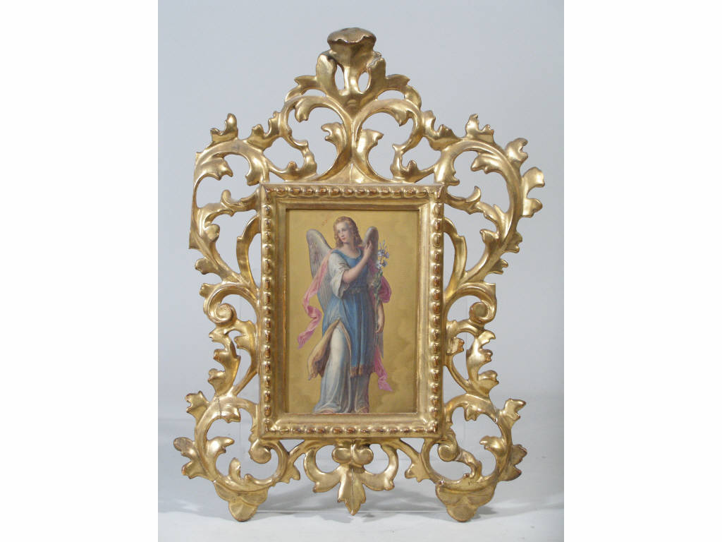 Appraisal: German Porcelain Plaque Angel Gabriel hand painted porcelain plaque depicting