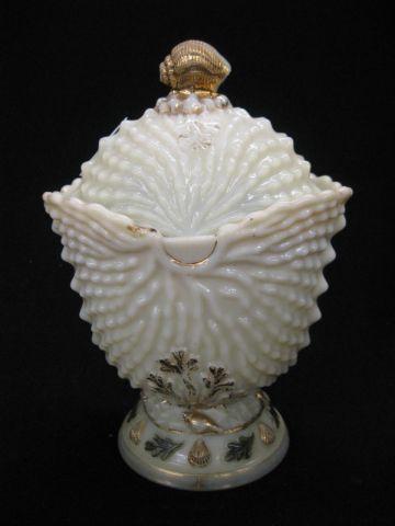 Appraisal: Northwood Custard Glass Nautilus Covered Jar