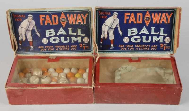 Appraisal: Lot of Fadeway Ball Gum Display Boxes Description When opened