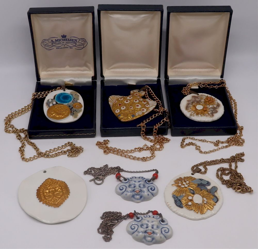 Appraisal: JEWELRY Collection of Royal Copenhagen Pendants Includes Royal Copenhagen and