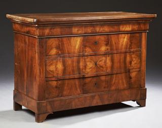 Appraisal: French Louis Philippe Carved Walnut Commode mid French Louis Philippe